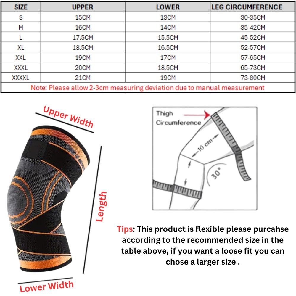 Knee Compression Support Sleeve ( 2 pce )